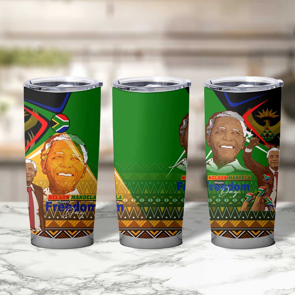 Nelson Mandela Happy Freedom Day Tumbler Cup South Africa Heritage Victory Art