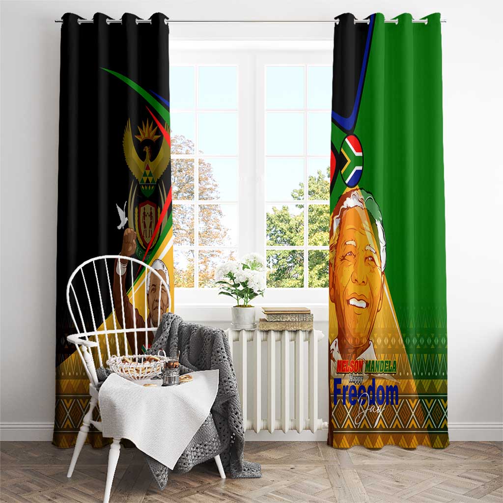 Nelson Mandela Happy Freedom Day Window Curtain South Africa Heritage Victory Art