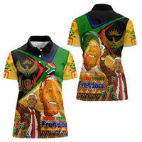 Nelson Mandela Happy Freedom Day Women Polo Shirt South Africa Heritage Victory Art