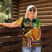 Nelson Mandela Happy Freedom Day Women Polo Shirt South Africa Heritage Victory Art
