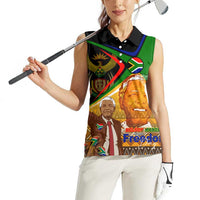 Nelson Mandela Happy Freedom Day Women Sleeveless Polo Shirt South Africa Heritage Victory Art