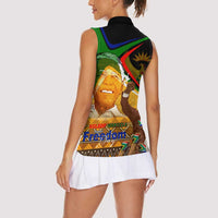 Nelson Mandela Happy Freedom Day Women Sleeveless Polo Shirt South Africa Heritage Victory Art