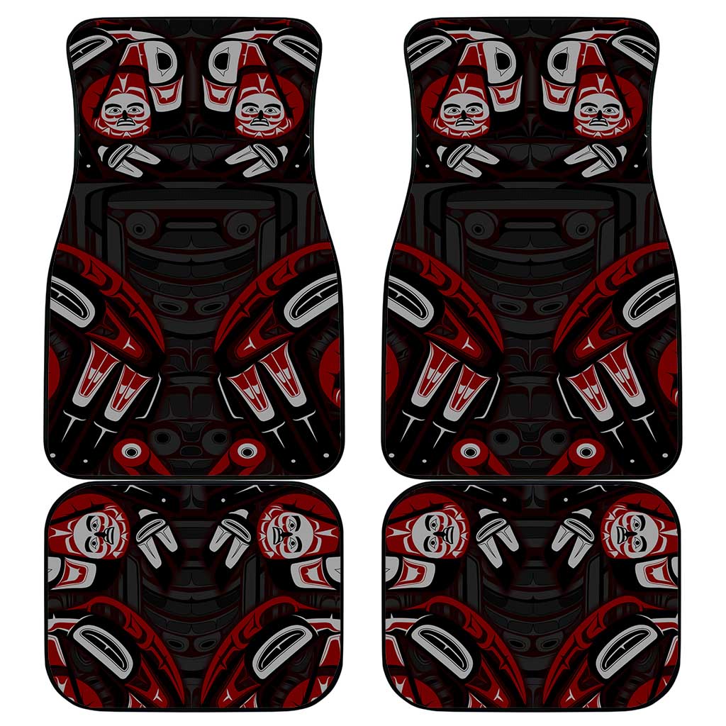 Haida Canada Day Car Mats Totem Inspired Maple Leaf Indigenous Art