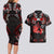 Haida Canada Day Couples Matching Long Sleeve Bodycon Dress and Hawaiian Shirt Totem Inspired Maple Leaf Indigenous Art