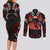 Haida Canada Day Couples Matching Long Sleeve Bodycon Dress and Long Sleeve Button Shirt Totem Inspired Maple Leaf Indigenous Art