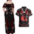 Haida Canada Day Couples Matching Off Shoulder Maxi Dress and Hawaiian Shirt Totem Inspired Maple Leaf Indigenous Art