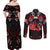 Haida Canada Day Couples Matching Off Shoulder Maxi Dress and Long Sleeve Button Shirt Totem Inspired Maple Leaf Indigenous Art