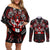 Haida Canada Day Couples Matching Off Shoulder Short Dress and Long Sleeve Button Shirt Totem Inspired Maple Leaf Indigenous Art