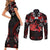 Haida Canada Day Couples Matching Short Sleeve Bodycon Dress and Long Sleeve Button Shirt Totem Inspired Maple Leaf Indigenous Art