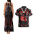 Haida Canada Day Couples Matching Tank Maxi Dress and Hawaiian Shirt Totem Inspired Maple Leaf Indigenous Art