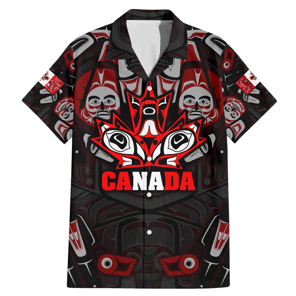 Haida Canada Day Family Matching Mermaid Dress and Hawaiian Shirt Totem Inspired Maple Leaf Indigenous Art