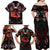 Haida Canada Day Family Matching Off Shoulder Maxi Dress and Hawaiian Shirt Totem Inspired Maple Leaf Indigenous Art