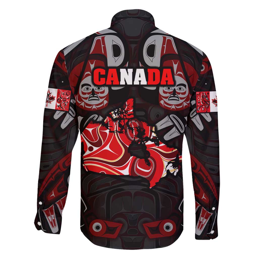 Haida Canada Day Family Matching Puletasi and Hawaiian Shirt Totem Inspired Maple Leaf Indigenous Art