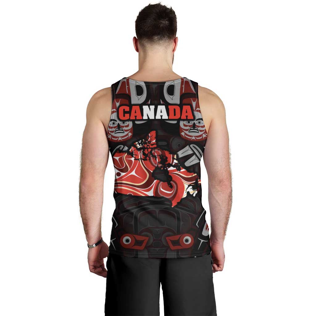 Haida Canada Day Men Tank Top Totem Inspired Maple Leaf Indigenous Art