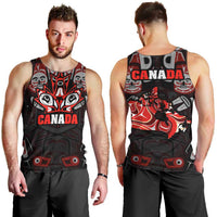Haida Canada Day Men Tank Top Totem Inspired Maple Leaf Indigenous Art