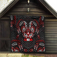 Haida Canada Day Quilt Totem Inspired Maple Leaf Indigenous Art
