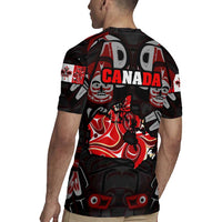 Haida Canada Day Rugby Jersey Totem Inspired Maple Leaf Indigenous Art