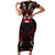 Haida Canada Day Short Sleeve Bodycon Dress Totem Inspired Maple Leaf Indigenous Art