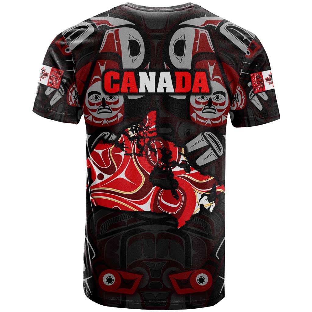 Haida Canada Day T Shirt Totem Inspired Maple Leaf Indigenous Art