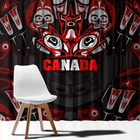 Haida Canada Day Window Curtain Totem Inspired Maple Leaf Indigenous Art