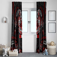 Haida Canada Day Window Curtain Totem Inspired Maple Leaf Indigenous Art