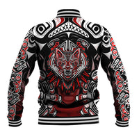Haida Wolf Baseball Jacket Canada Indigenous Art