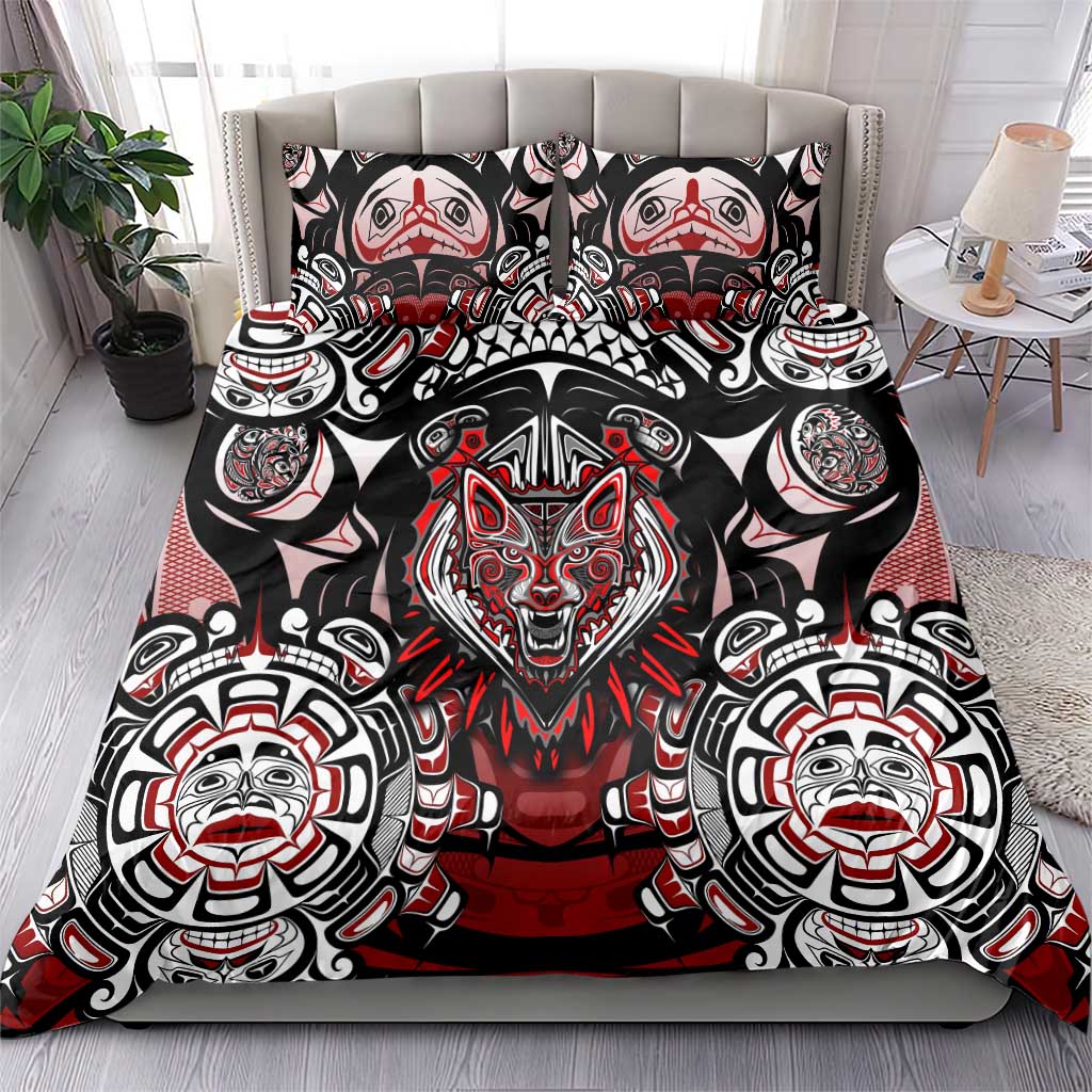 Haida Wolf Bedding Set Canada Indigenous Art