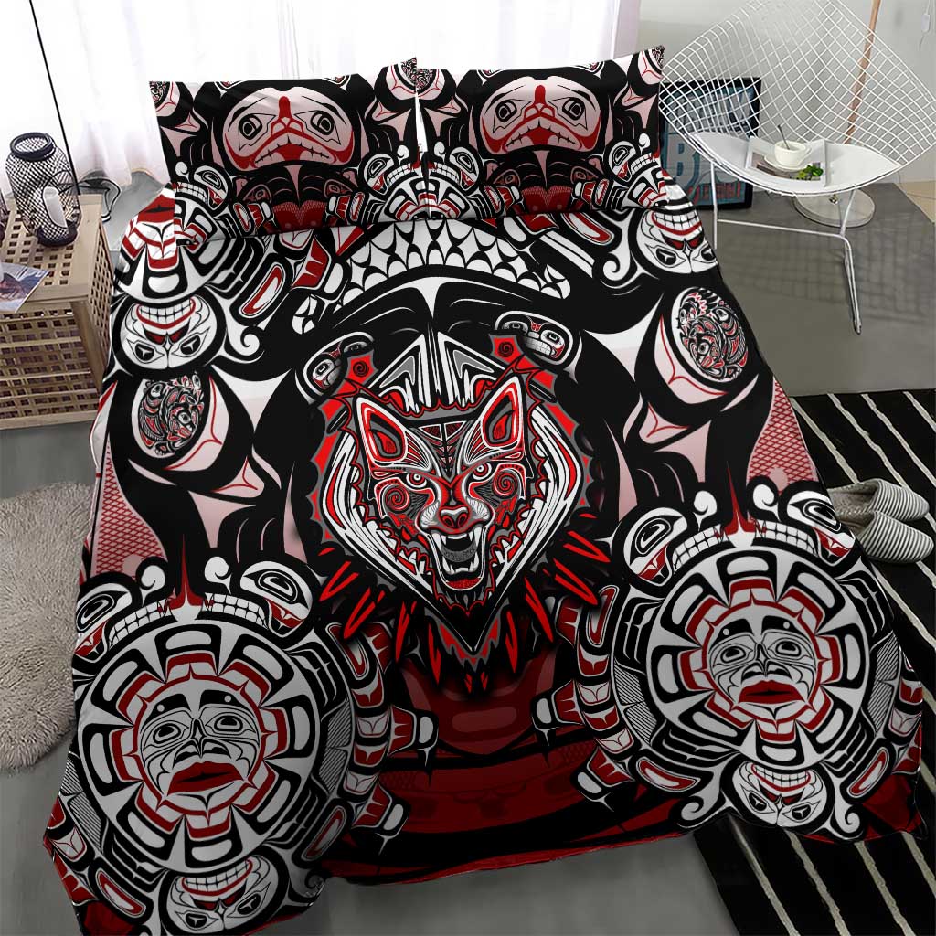 Haida Wolf Bedding Set Canada Indigenous Art