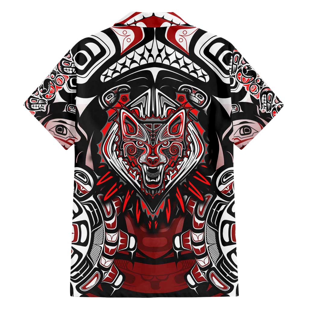 Haida Wolf Family Matching Puletasi and Hawaiian Shirt Canada Indigenous Art