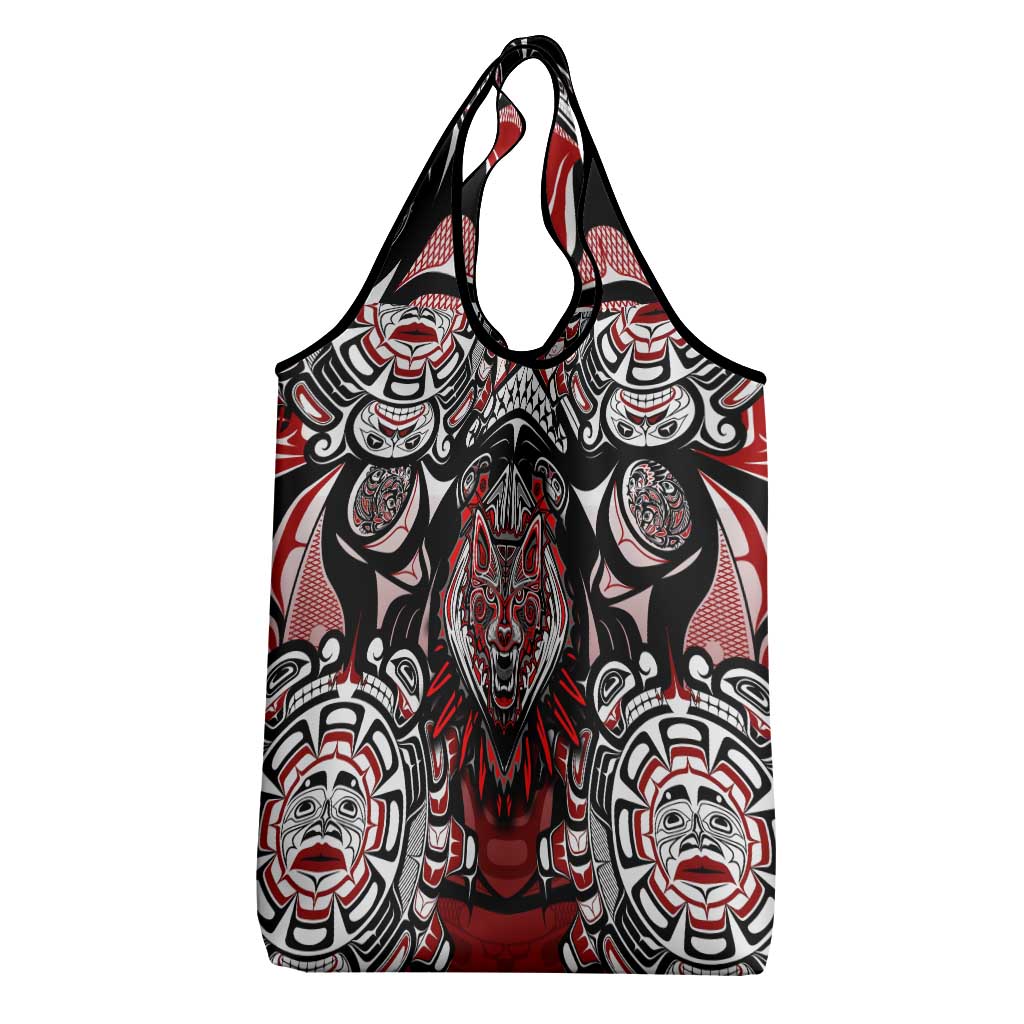 Haida Wolf Grocery Bag Canada Indigenous Art