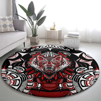 Haida Wolf Round Carpet Canada Indigenous Art