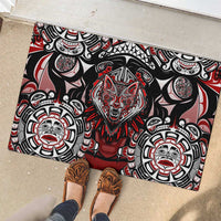 Haida Wolf Rubber Doormat Canada Indigenous Art