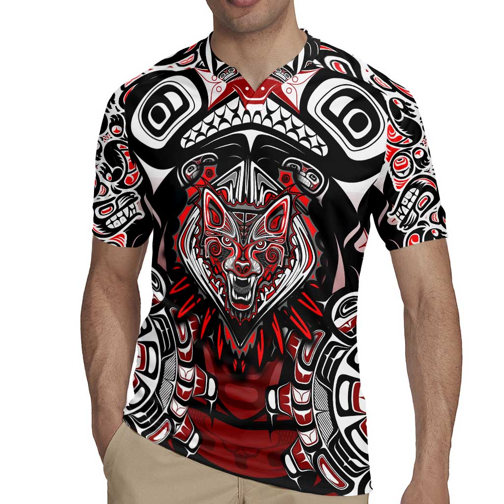 Haida Wolf Rugby Jersey Canada Indigenous Art