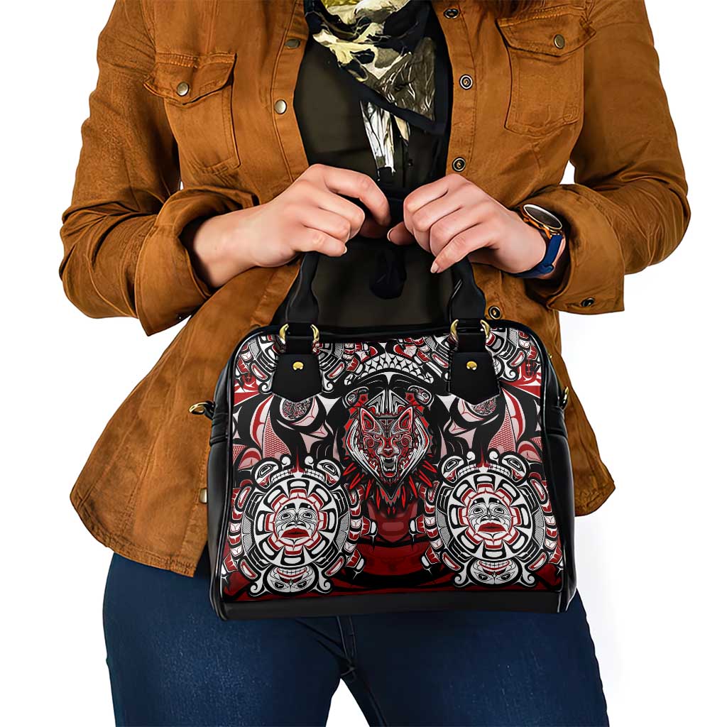 Haida Wolf Shoulder Handbag Canada Indigenous Art