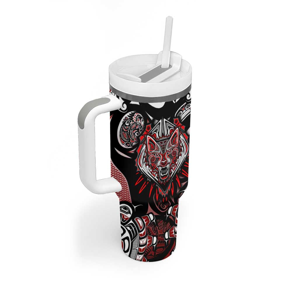 Haida Wolf Tumbler With Handle Canada Indigenous Art
