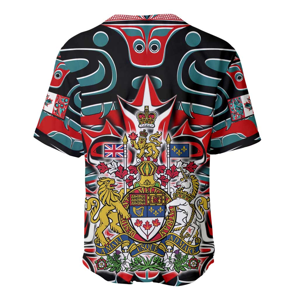 Canada Coat of Arms Haida Baseball Jersey Maple Leaf Flag Indigenous Art