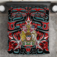 Canada Coat of Arms Haida Bedding Set Maple Leaf Flag Indigenous Art