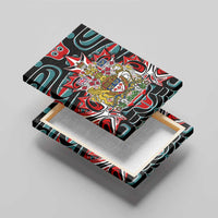 Canada Coat of Arms Haida Canvas Wall Art Maple Leaf Flag Indigenous Art