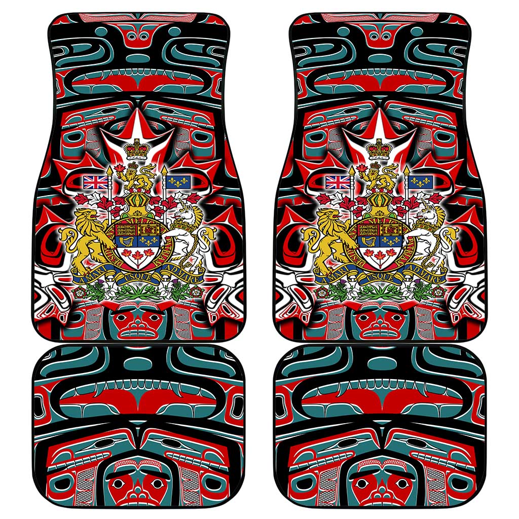 Canada Coat of Arms Haida Car Mats Maple Leaf Flag Indigenous Art