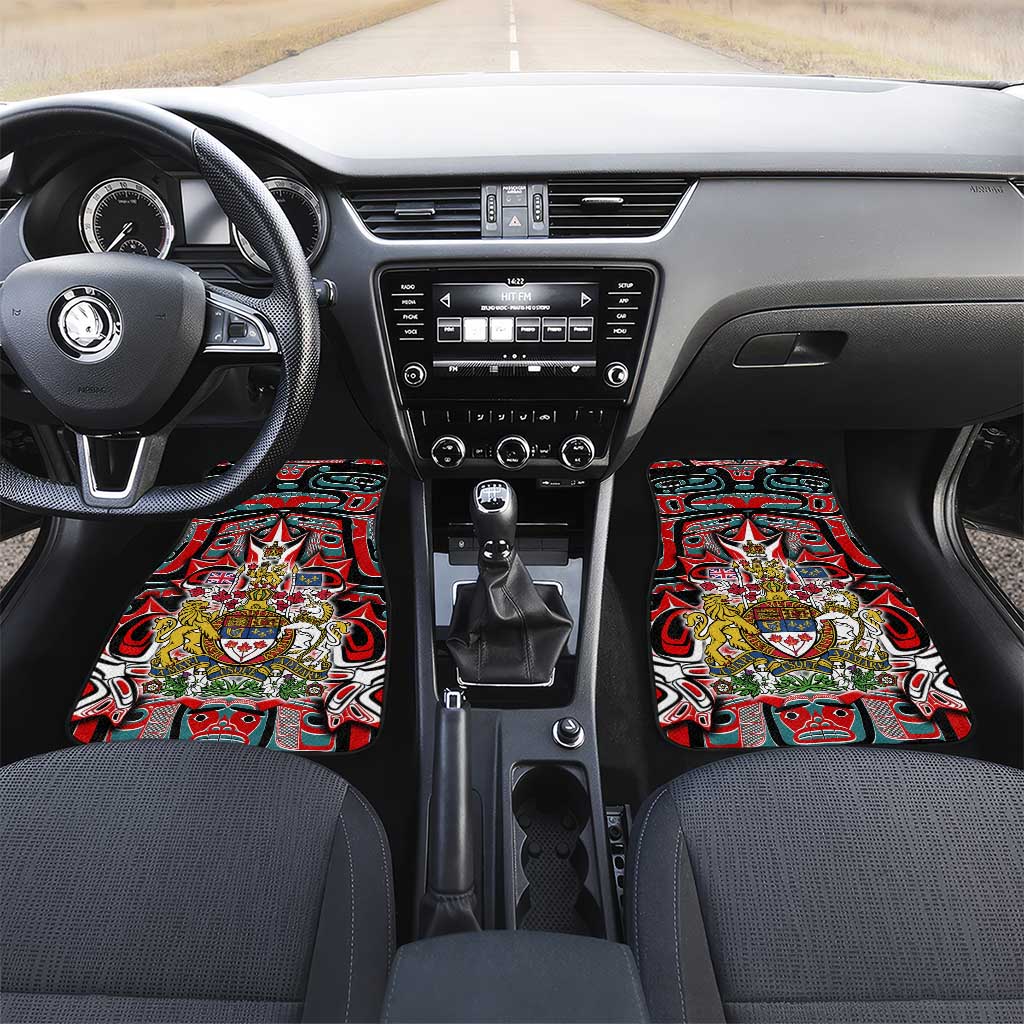 Canada Coat of Arms Haida Car Mats Maple Leaf Flag Indigenous Art