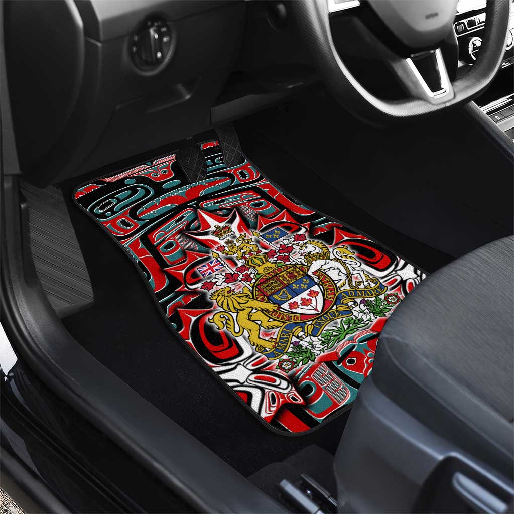 Canada Coat of Arms Haida Car Mats Maple Leaf Flag Indigenous Art