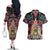 Canada Coat of Arms Haida Couples Matching Off The Shoulder Long Sleeve Dress and Hawaiian Shirt Maple Leaf Flag Indigenous Art