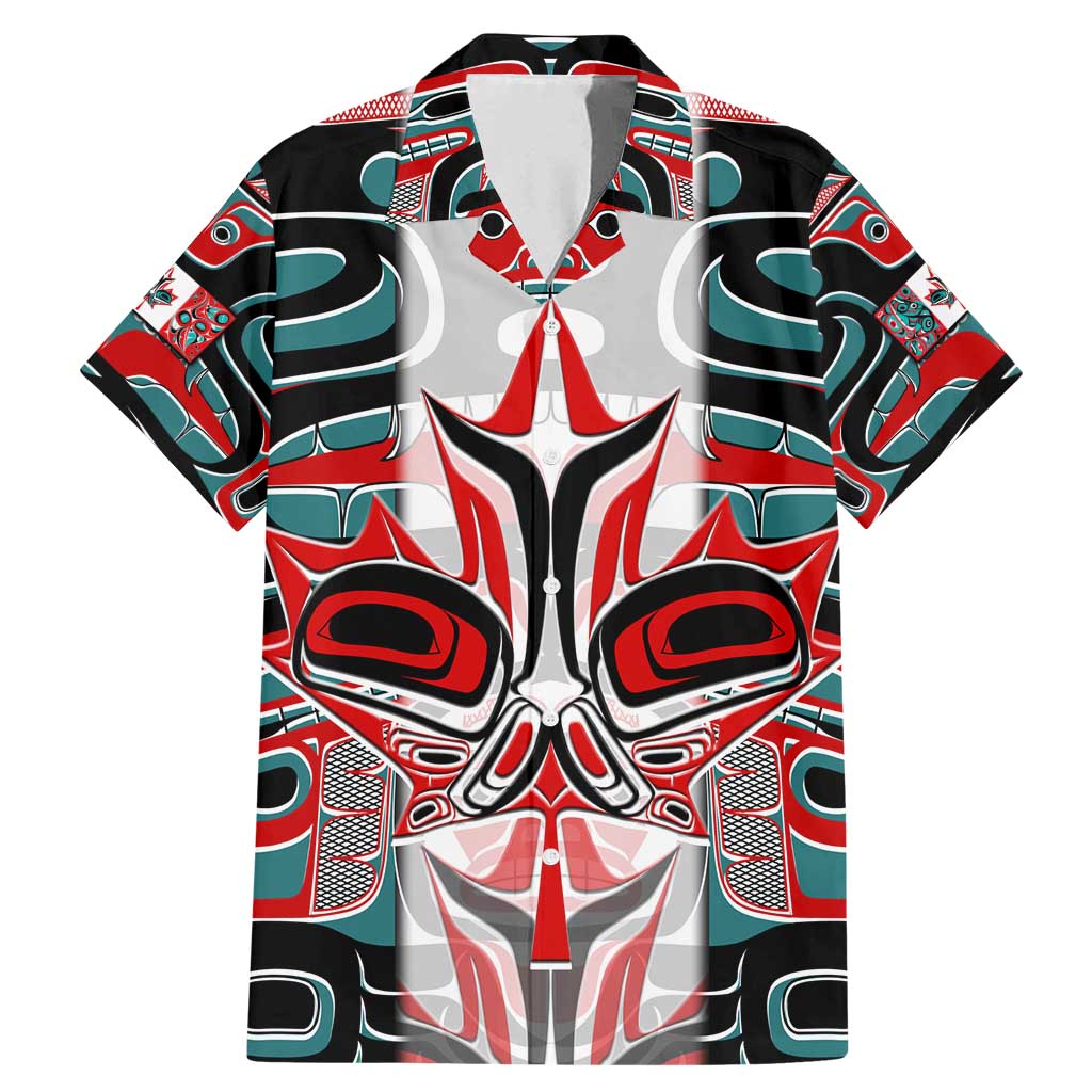 Canada Coat of Arms Haida Family Matching Mermaid Dress and Hawaiian Shirt Maple Leaf Flag Indigenous Art