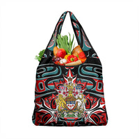 Canada Coat of Arms Haida Grocery Bag Maple Leaf Flag Indigenous Art