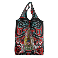 Canada Coat of Arms Haida Grocery Bag Maple Leaf Flag Indigenous Art
