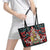 Canada Coat of Arms Haida Leather Tote Bag Maple Leaf Flag Indigenous Art