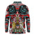 Canada Coat of Arms Haida Long Sleeve Polo Shirt Maple Leaf Flag Indigenous Art