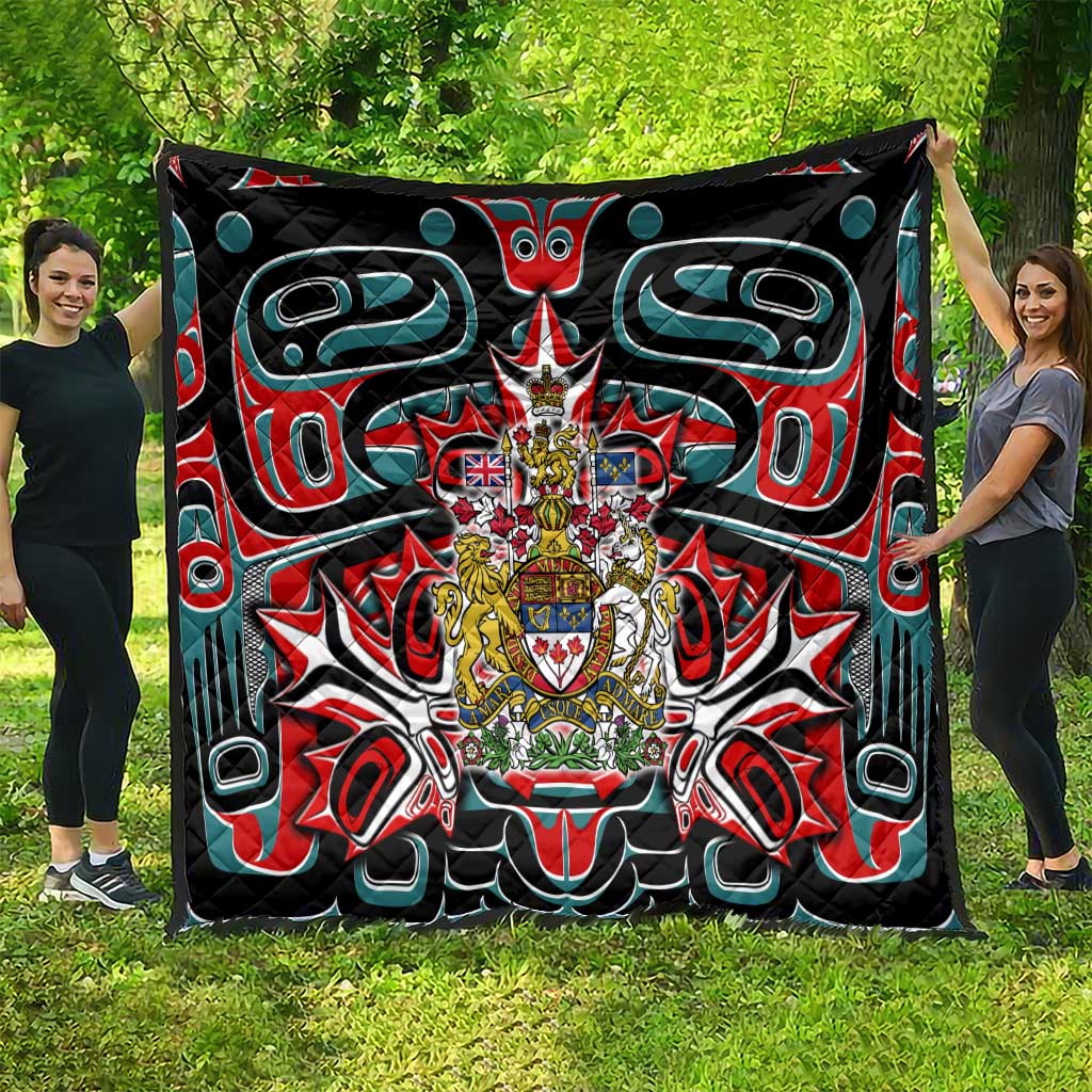 Canada Coat of Arms Haida Quilt Maple Leaf Flag Indigenous Art