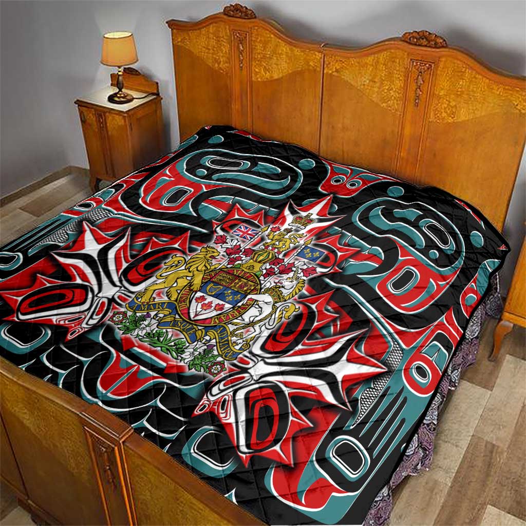 Canada Coat of Arms Haida Quilt Maple Leaf Flag Indigenous Art