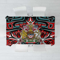 Canada Coat of Arms Haida Tablecloth Maple Leaf Flag Indigenous Art